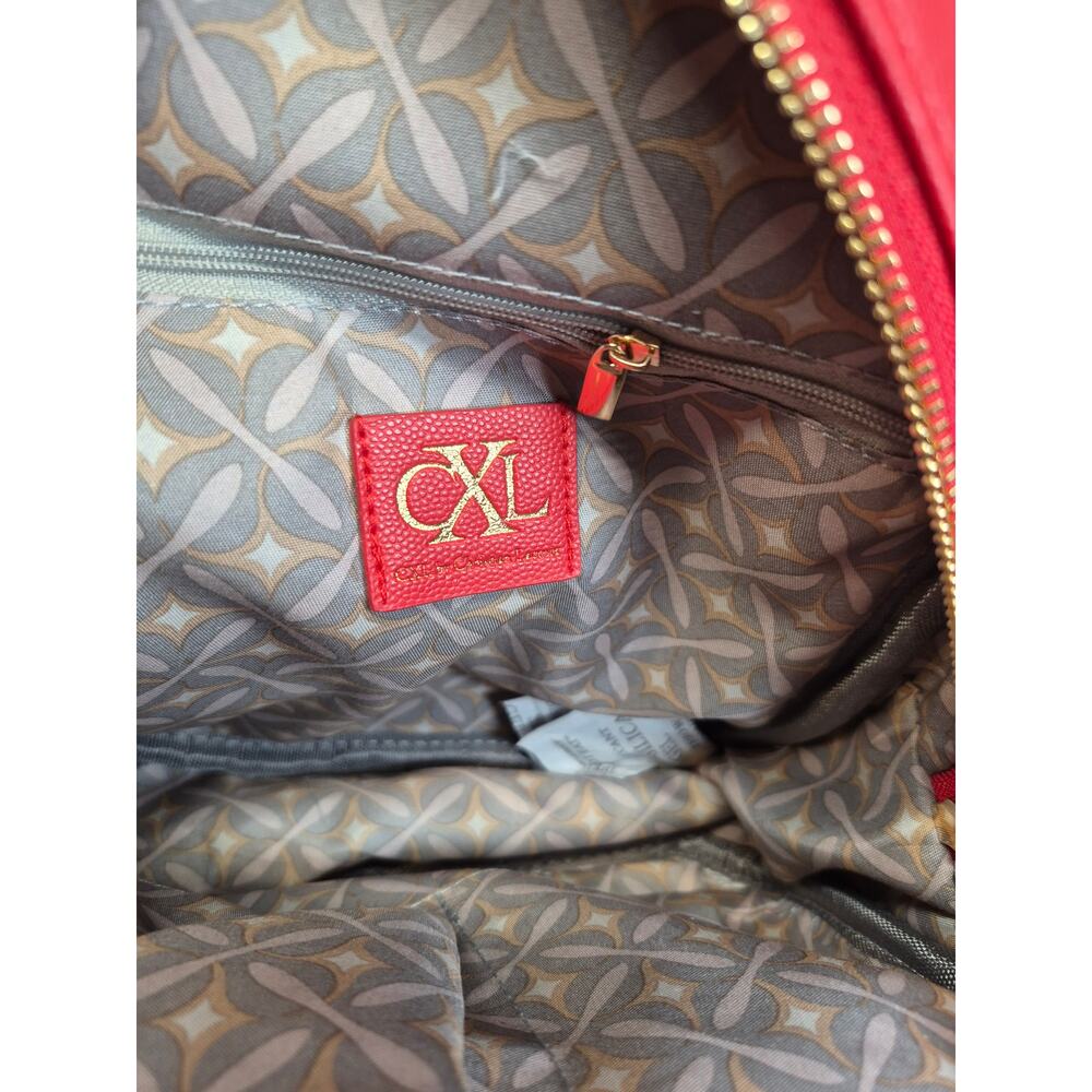 CXL Christian Lacroix Red Mini Backpack Gold Zip Faux Leather Small Bag NWT - Picture 9 of 10